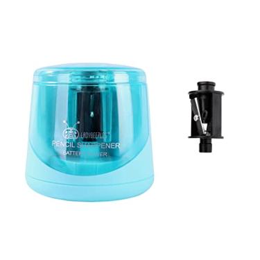 Imagem de LADYBEE7LES Afiador de lápis elétrico AA Battery Power, apontador portátil e automático para lápis de madeira, uma lâmina de substituição contida, afiação rápida poderosa e durável