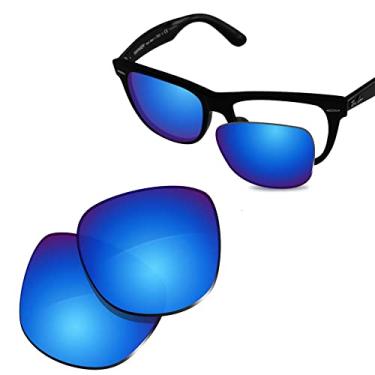 Imagem de Glintbay Lentes de óculos de sol de substituição 100% precisas para Ray-Ban RB2140-54 - Espelhado azul gelo polarizado