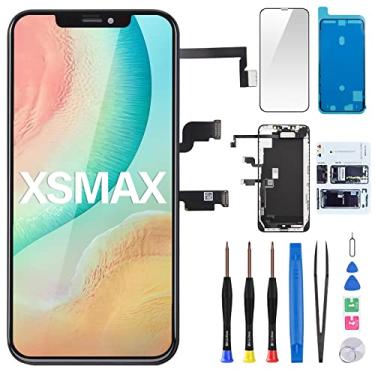 Imagem de Risidamoy Para iPhone Xs Max Tela LCD de 6,5 polegadas (Modelo A1921 A2101 A2102 A2103 A2104) Display Digitalizador Montagem Completa Auricular Sensor de Proximidade Tela Sensível ao Toque 3D Kit de