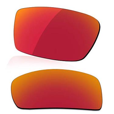 Imagem de LenzReborn Lente polarizada de reposição para óculos de sol Oakley Gascan OO9014 - vermelho fogo - polarizado espelhado