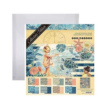 Imagem de Graphic 45 Coleção Sun Kissed – Pacote Deluxe Edição de Colecionador 30,5 x 30,5 cm + Pasta de Plástico 33 x 33 cm