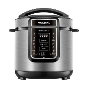 Imagem de Panela de Pressão Elétrica Digital 6L Mondial Preto/Inox - PE-60-6L-I
