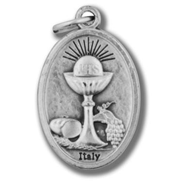 Imagem de Pequena Medalha de Santo Católico - Pacote a granel com 10 (Primeira Comunhão)