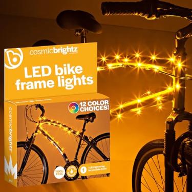 Imagem de Brightz Luz de LED para bicicleta CosmicBrightz, corda dourada de 1,8 m – alimentada por bateria com interruptor liga/desliga – cor ultra brilhante mantém seu passeio divertido e seguro para crianças, adolescentes e adultos