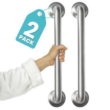 Imagem de Vive Barra de apoio de 199 kg para banheiras e chuveiros (pacote com 2) - trilho de segurança de banheiro para idosos - Alça de parede para idosos para banheira, vaso sanitário, banheiro - Acessórios