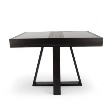 Imagem de Mesa de Jantar Afrodite Extensível 148cm Tampo de Vidro Preto
