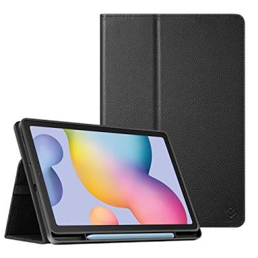 Imagem de FINTIE Capa fólio para Samsung Galaxy Tab S6 Lite 10,4 polegadas 2020 modelo SM-P610 (Wi-Fi) SM-P615 (LTE) com suporte para S Pen, capa traseira de TPU macio slim fit auto hibernar/despertar, preta