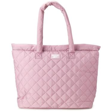 Imagem de Reebok Sacola feminina para academia – Bolsa de mão leve para mulheres – Bolsa de ombro esportiva casual com fecho de zíper, Lilás infundido, One Size