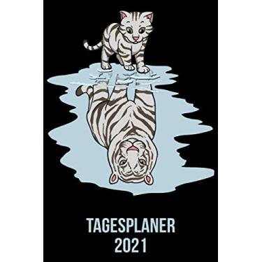 Imagem de Tagesplaner 2021: DIN A5 Kalender von 01/2021-12/2021 1 Tag = 1 Seite mit großem Tageskalender und großartiger Übersicht. Monatsübersicht, ... / Katze zu Löwe heartbeat herzschlag