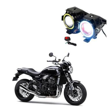 Imagem de Par Farol de Milha Angel Eye U7  para Moto Kawasaki Z 9000RS 2018 2019