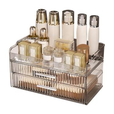 Imagem de Caixa Organizadora de Maquiagem, Recipiente de Armazenamento de Cosméticos Transparente de Grande Capacidade para Quarto e Banheiro (Sem tampa)
