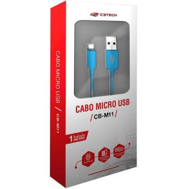 Imagem de Cabo USB X Micro USB 1M 2A CB-M11BL Azul C3 TECH - C3TECH