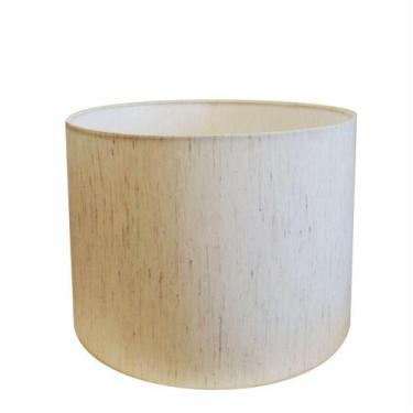Imagem de Cúpula em tecido cilíndrica abajur luminária cp-4099 40x25cm linho beg