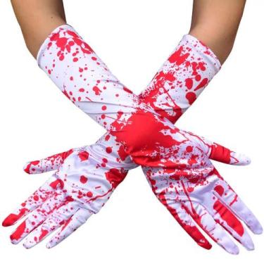 Imagem de Luva Esqueleto Ossos Sangue Longa Fantasia Festa Halloween - D Present