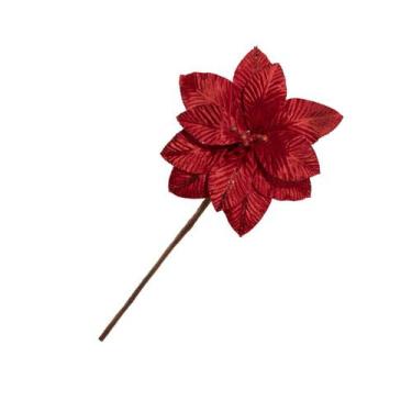 Imagem de Poinsetia Decorativa Veludo 34x25cm - Trama Decor