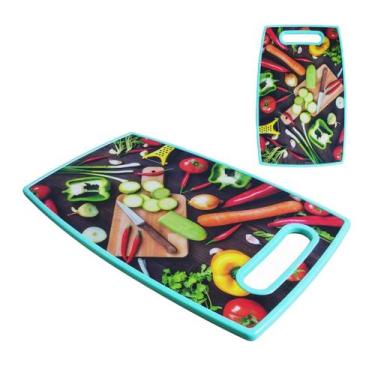 Imagem de Tábua de Corte Churrasco Legume Cozinha de Plastico 37x23cm - Goal, Az