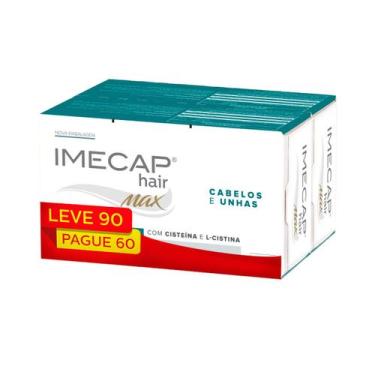 Imagem de Imecap Hair Max Kit 60+30caps - Vitaminas p/ Cabelos e Unhas - FQM