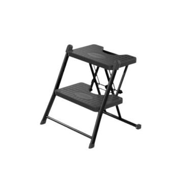 Imagem de Escada Alcance 2 Degraus Dobrável 120 kg Preta Anodilar