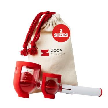 Imagem de ZoopScoop Colher de medição de pó sem bagunça - pacote com 2 | Ideal para proteína em pó, fórmula para bebês, suplementos de saúde, sabão em pó e muito mais | Conjunto de 2 peças - 70 ml e 25 ml
