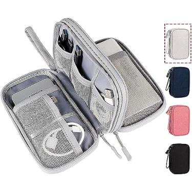 Imagem de Bolsa organizadora eletrônica, portátil, impermeável, acessórios de viagem, bolsa de cabos, estojo universal para armazenamento de cabo/cabo, cabo de carregamento, celular, carregador