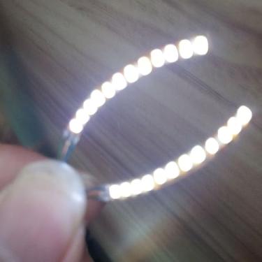 Imagem de JZSMY Lâmpada LED luminosa de cílios com seis tipos de luzes noturnas de cílios falsos, cílios postiços sem enxerto de Halloween (1 par branco)