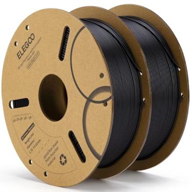 Imagem de ELEGOO Filamento PLA 1,75mm Preto 2KG, Precisão Dimensional do Filamento da Impressora 3D +/- 0,02 mm, Carretel de Papelão de 2 Pacotes de 1kg (2,2lbs) Filamento de Impressão 3D
