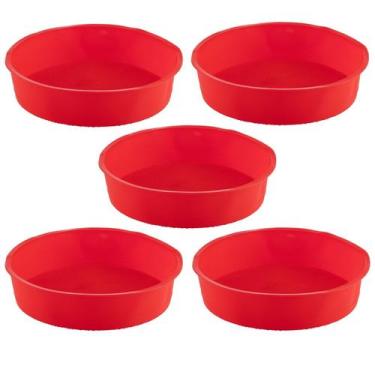 Imagem de Jogo 5 Assadeiras Redonda Antiaderente Cor Silicone - QUALITY HOUSE