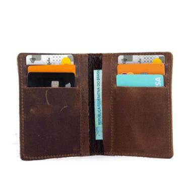 Imagem de  Carteira Porta Documentos Slim Rg Cartões Notas Cnh em Couro - Pampas