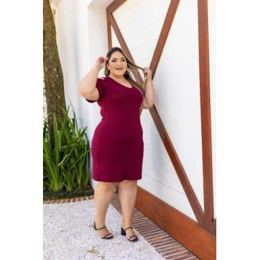 Imagem de Vestido Midi Viscolycra Ombro De Fora Plus Size - Luh May, xg, Bordô