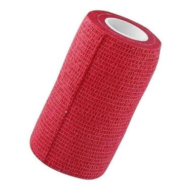Imagem de Bandagem Para Pets Cachorro E Gato Flexível Vermelha 10 cm x 4,5m - VI