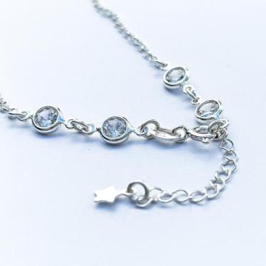 Imagem de Colar Choker  elo Português com zirconias Prata 925 - Atraktiva Jóias,