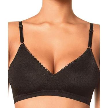 Imagem de Sutiã Poás Demillus 61411 Poliamida Sem Bojo Sem Aro, 46, Preto