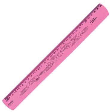 Imagem de Régua Escolar Flexível 30cm Colorida Rosa Neon WALEU