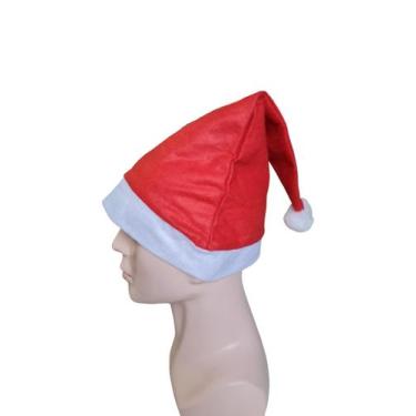 Imagem de Kit 50 Gorros Papai Noel Em Feltro C/ Pom Pom Fantasia Natal - Genéric