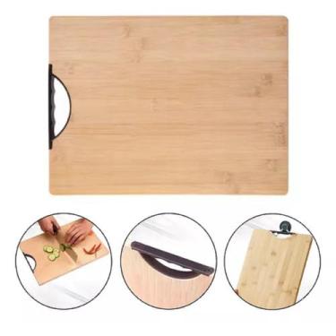 Imagem de Tabua Bambu De Corte Carne Legumes Vegetais Com Alça - Clink