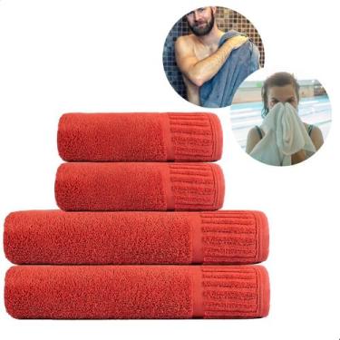 Imagem de Kit Casal Toalhas Macias 2 Banho e 2 Rosto para Banheiro - Bella Enxov