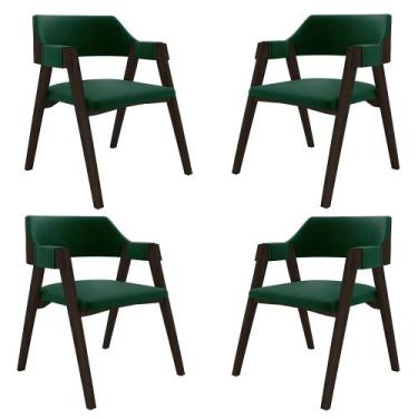 Imagem de Kit 4 Cadeiras Sala de Jantar e Jogos Carteados Madeira Maciça Poker V