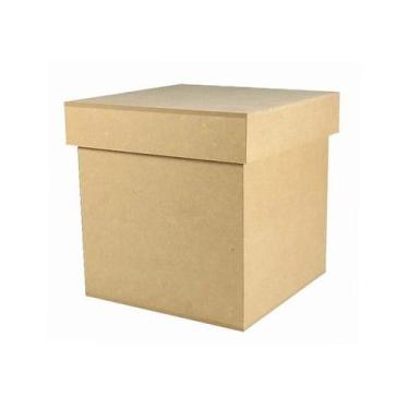 Imagem de Kit 45 Caixa Quadrada Tampa Sapato 10x10x10 Mdf Madeira - ATACADÃO DO 