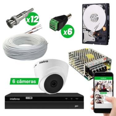 Imagem de Kit cftv intelbras 6 cam VHC 1129D multi HD 720P Dvr MHDX Full Hd