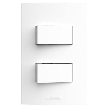 Imagem de Conjunto 1 Interruptor Simples + 1 Interruptor Paralelo 10A 250V~ Placa 4x2 Inova Pro Alumbra Branco