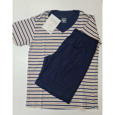 Imagem de Pijama Malha Juvenil Curto Juvenil Listrado Lupo 20021, Algodão., 14, 