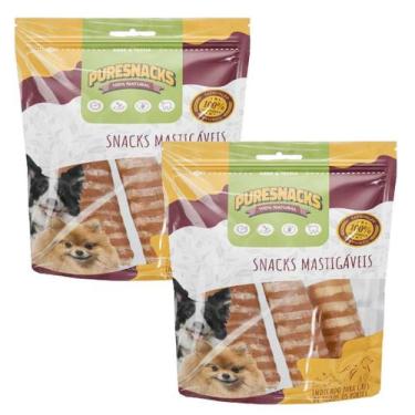 Imagem de Petisco Snack Natural Canelone Puresnacks Kit 2 Pacotes