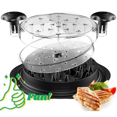 Imagem de SURETIVIAN Triturador de frango com placa separada, ferramenta trituradora de carne grande com tampa e escova transparentes, triturador manual de peito de frango visível, lavável na máquina