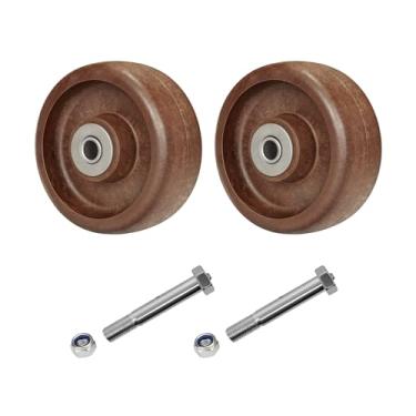 Imagem de LONGRUNFORU Rodas de rodízio de 12 cm, roda de nylon e vidro - Resistência a altas temperaturas: -40 °C a +246 °C, rolamento de rolo - furo de 1/5.1 cm, capacidade de 453.6 kg (pacote com 2)