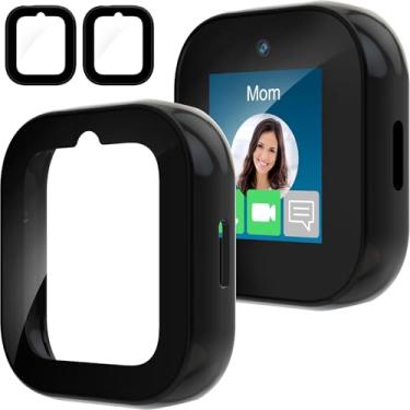 Imagem de ZOOROO Pacote com 2 capas compatíveis com Sync Up Kids Watch 2 protetores de tela para crianças, capa protetora geral de policarbonato rígido com acessórios de capa de vidro temperado 9H, preta