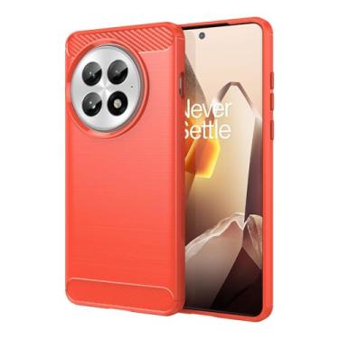 Imagem de Capas Compatível com Oneplus 13,Resistente a riscos,Anti-impressão digital e proteção contra quedas.Botão de pressão flexível Proteção completa -Red