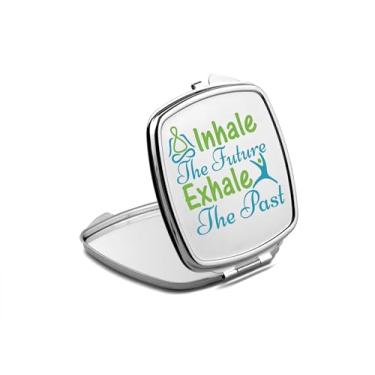 Imagem de SpreadPassion Inhale The Future Exhale The Past Espelho compacto, espelho fotográfico, espelho de maquiagem de viagem pequeno espelho portátil, espelho de bolso portátil, ideia de aniversário (1,