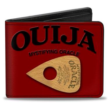 Imagem de Ouija Board Wallet, dobrável, logotipo Ouija Board Planchette vermelho preto, couro vegano, Vermelho, 4.0" x 3.5", Casual