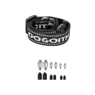 Imagem de DOGOITM Alça de colarinho sem furos, comprimento ajustável, três pares de pontos de contato com tamanho longo, médio e curto, para cerca sem fio