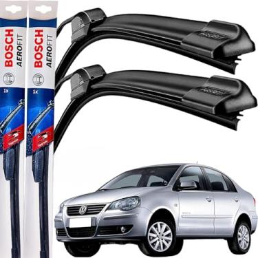 Imagem de Par Palheta Limpador Parabrisa Dianteiro Silicone Bosch Paleta Polo Sedan 2002 á→2010